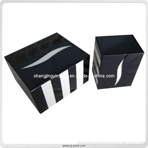 Black Glossy Cardboard Gift Box for Cosmetic Kits